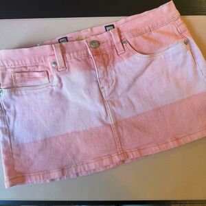 Rampage Pink Denim Mini Skirt Y2K Low Rise Stretch Size 11